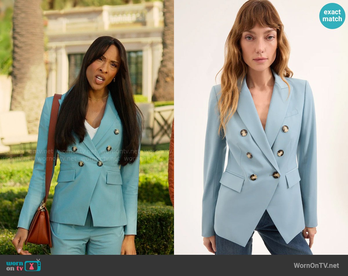 Veronica Beard Miller Jacket in Sea Glass worn by Sofia Salinas (Michaela Jaé Rodriguez) on Loot