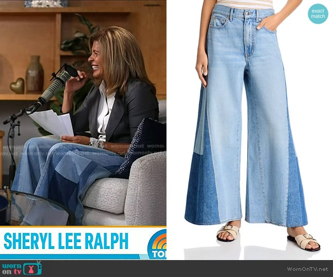 Veronica Beard Vicki Patchwork Wide-Leg Jeans worn by Hoda Kotb on Today