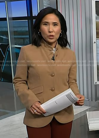 Vicky’s beige stand collar blazer on NBC News Daily