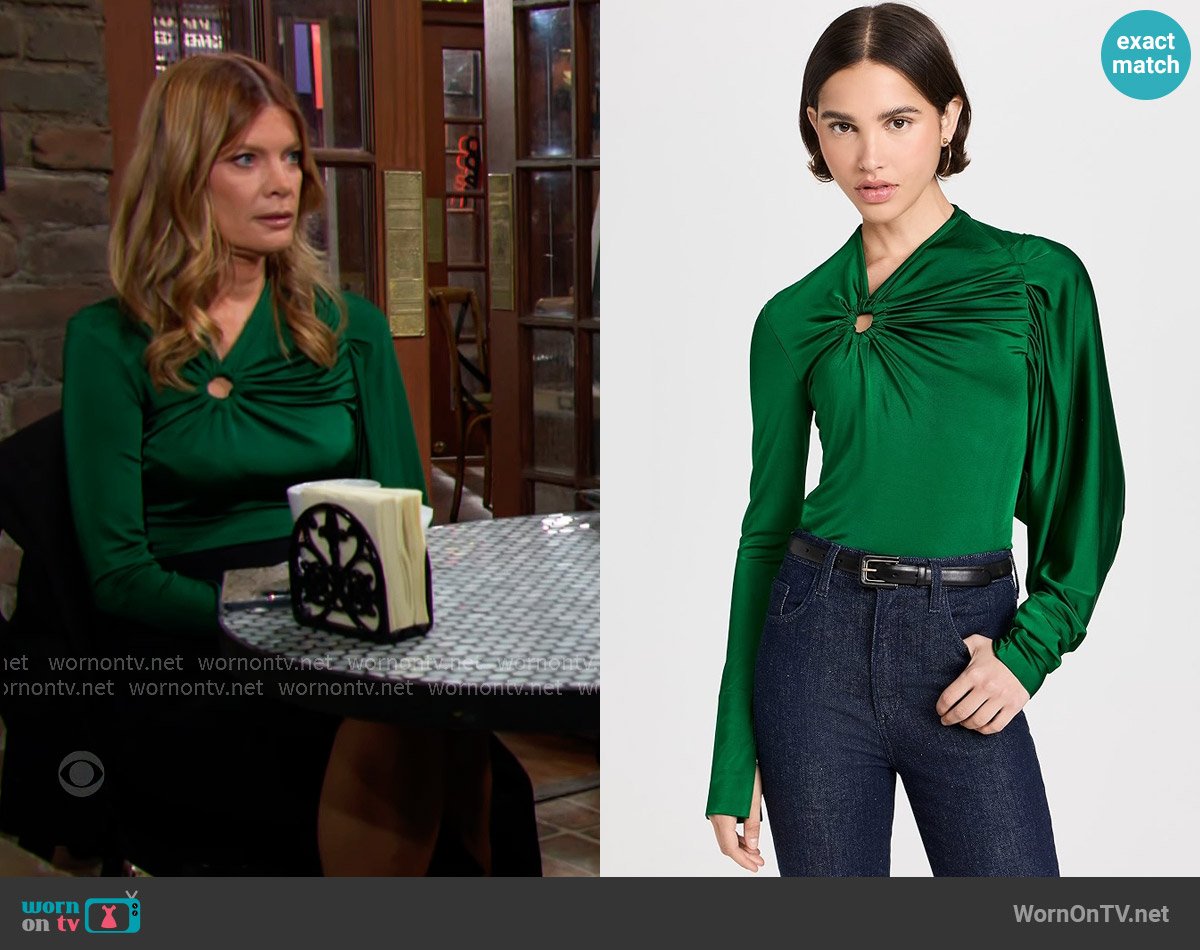 Victoria Beckham Gathered Circle Detail Top worn by Phyllis Summers (Michelle Stafford) on The Young and the Restless