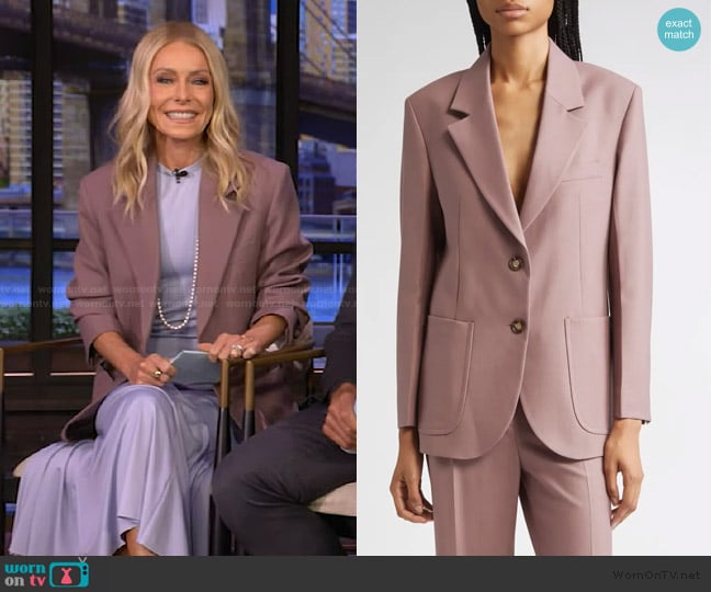 Victoria Beckham Patch Pocket Twill Jacket worn by Kelly Ripa on Live with Kelly and Mark