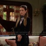 Victoria’s black lace-up blazer on The Young and the Restless