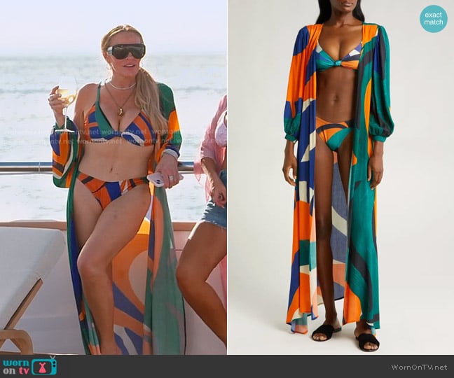 Villa Fresca Vista Bikini Top and Serena Cover-Up Duster worn by Heather Gay on The Real Housewives of Salt Lake City