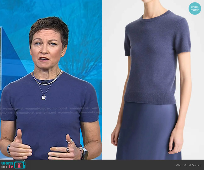 Vince Cash Blend Tee in dark peri worn by Stephanie Gosk on Today