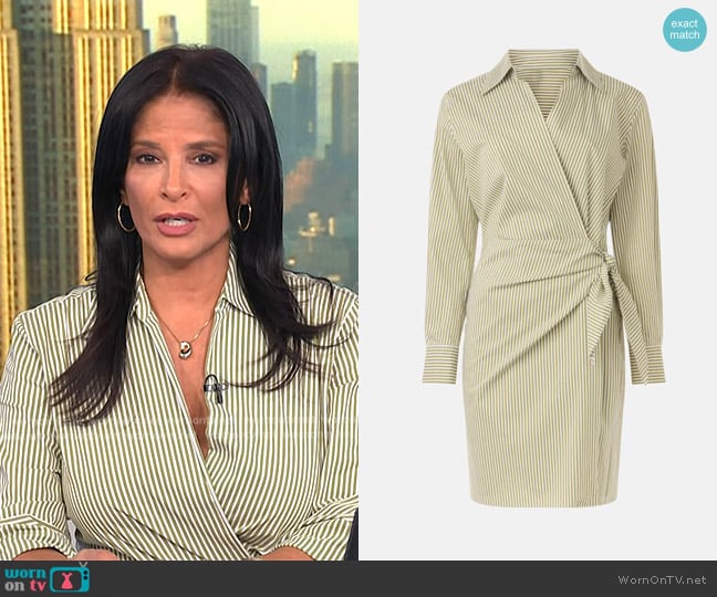 Vince Furrow Stripe Wrap Dress worn by Darlene Rodriguez on Today