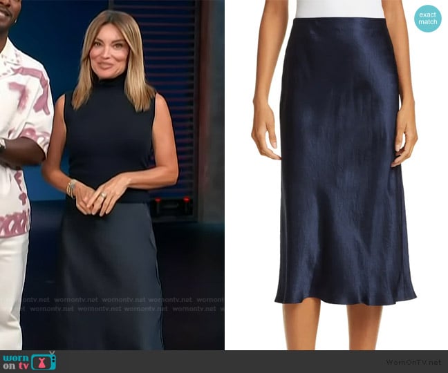 Vince Slip Skirt worn by Kit Hoover on Access Hollywood