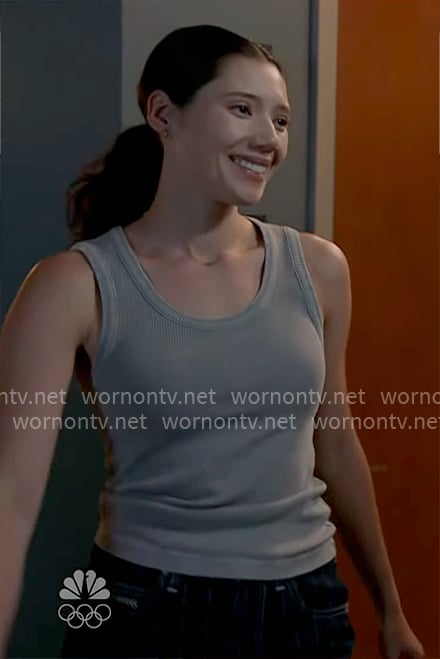Violet’s grey ribbed tank top on Chicago Fire