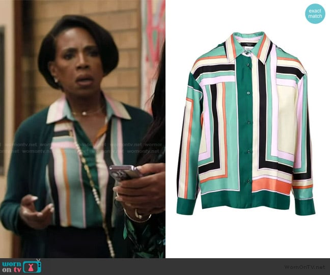Weekend at Max Mara Geometric Print Shirt worn by Barbara Howard (Sheryl Lee Ralph) on Abbott Elementary