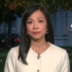 Weijia Jiang’s cream buttoned jacket on CBS Mornings