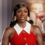 Wendy’s red tweed confessional dress on The Real Housewives of Potomac