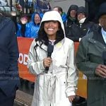 Sheinelle’s white rain coat on Today