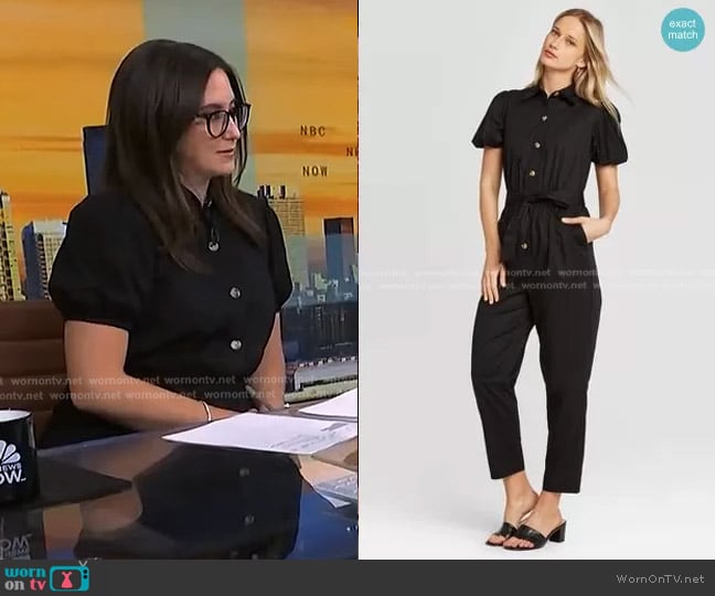 Who What Wear Puff Short Sleeve Collared Jumpsuit worn by Savannah Sellers on NBC News Daily