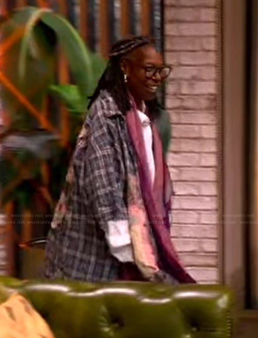 Whoopi's plaid patchwork shirt on The View