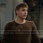 Will’s olive textured sweater on The Bold and the Beautiful