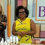 Jessica Cruel’s yellow face print dress on Today