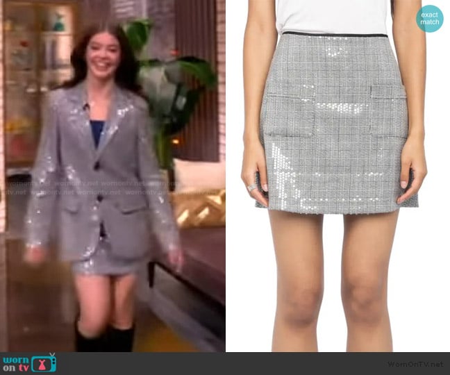Zadig and Voltaire Jaime Sequin Plaid Miniskirt worn by Kenzi Richardson on The View