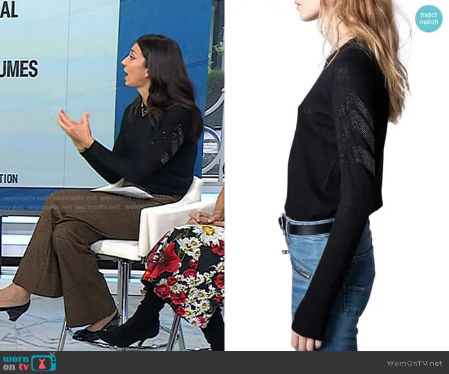 Zadig & Voltaire Miss CP Arrow Embellished Cashmere Sweater worn by Dr. Natalie Azar on Today