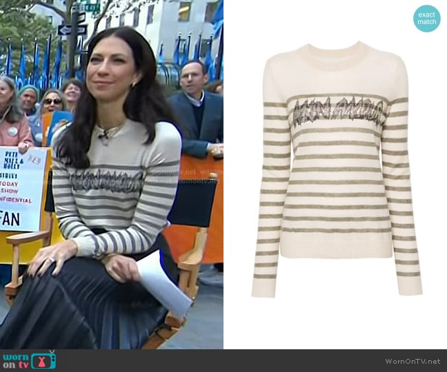 Zadig & Voltaire Mon Amour Striped Jumper worn by Natalie Morales on Today