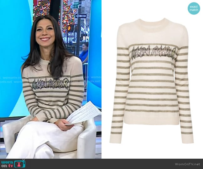 Natalie’s beige striped sweater on Today