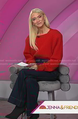 Zanna Roberts Rassi’s red ribbed sweater and jeans on Today
