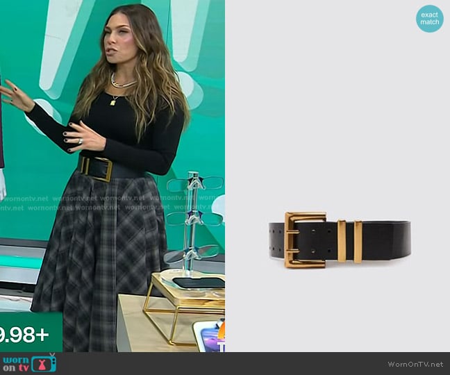 Zara Belt with Double Buckle and Loop worn by Melissa Garcia on Today