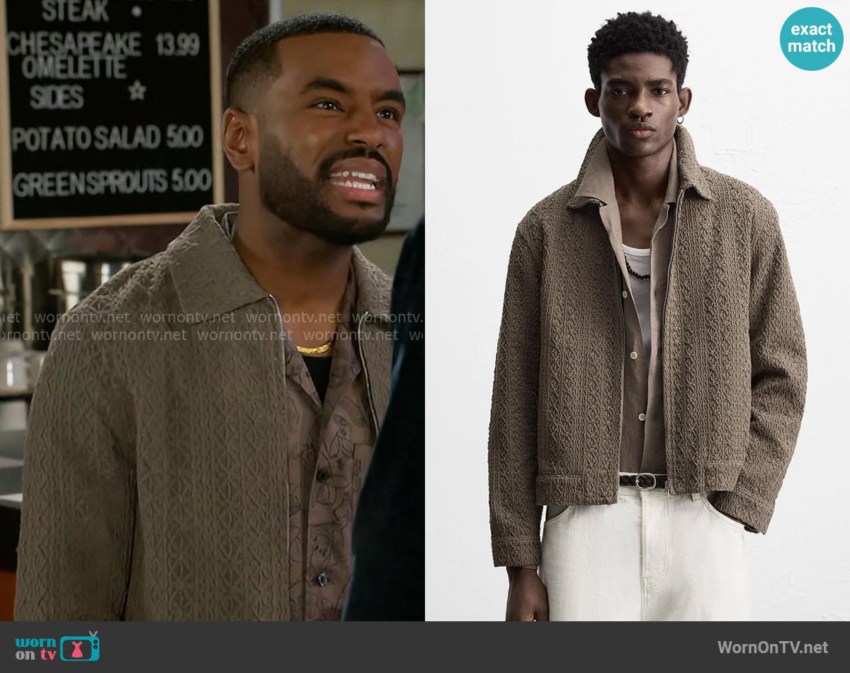 Zara Combination Crochet Jacket worn by Andre Richardson (Sean Freeman) on Beyond the Gates
