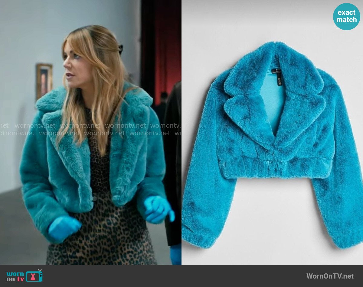 Zara Faux Fur Jacket worn by Morgan Gillory (Kaitlin Olson) on High Potential