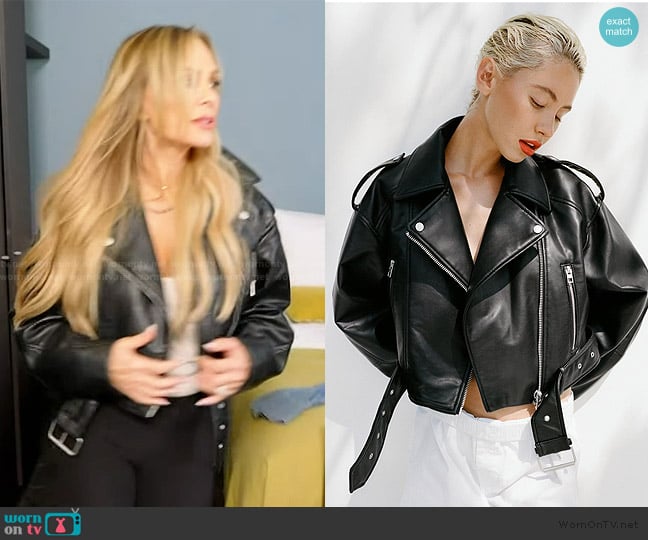 Zara Faux Leather Jacket worn by Tamra Judge on The Real Housewives of Orange County