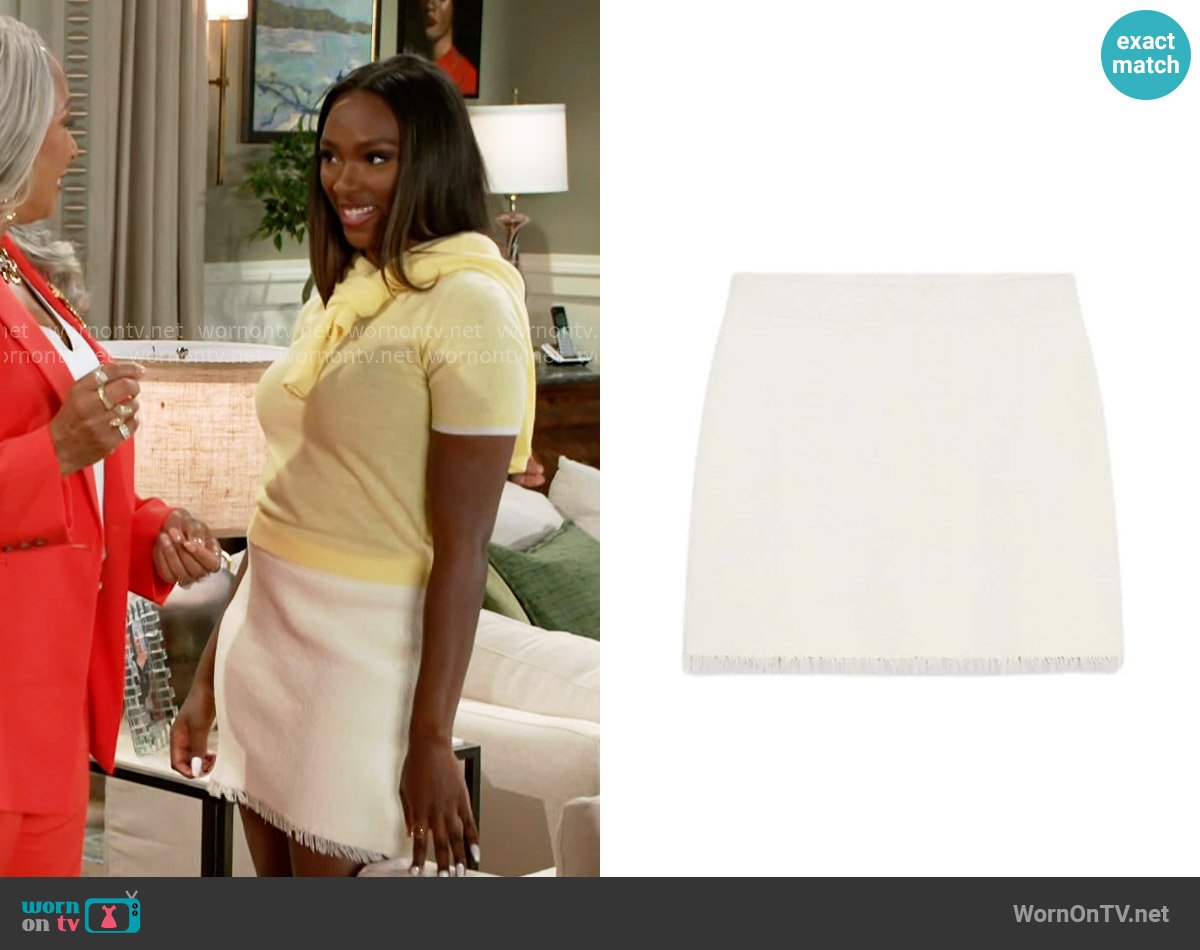 Zara Fringe Mini Skirt worn by Laura Peterson (Destiny Love) on Beyond the Gates