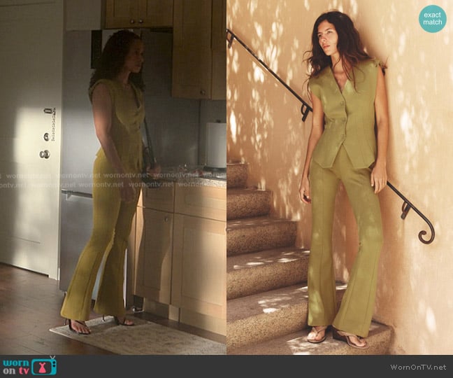 Zara Interlock Sleeveless Top and Trousers worn by Shanelle Tucker (Shannon Kane) on Reasonable Doubt