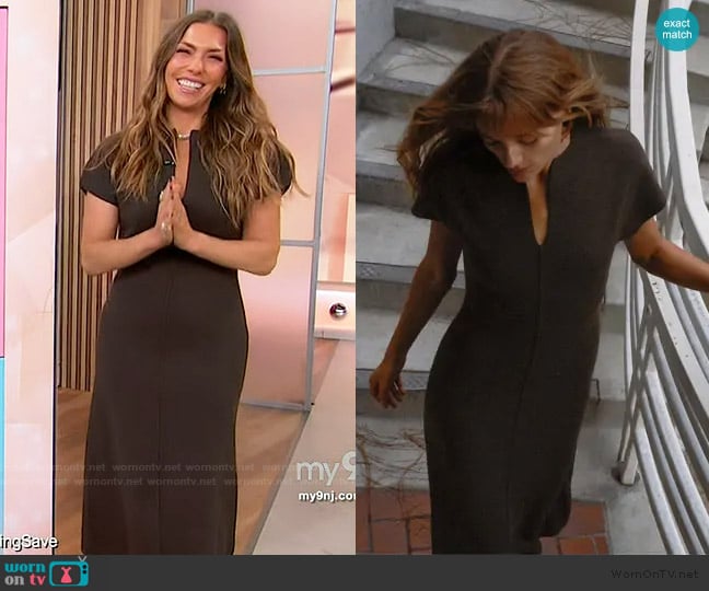 Zara Knit Midi Dress in Brown worn by Melissa Garcia on Sherri