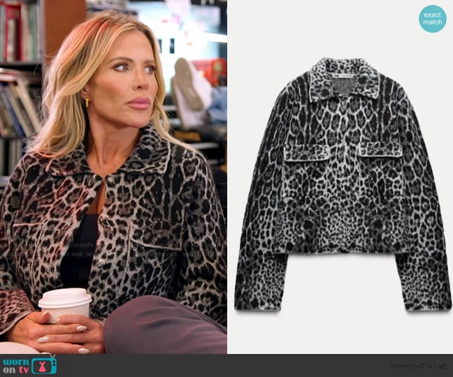 Zara Leopard Print Jacket worn by Jennifer Pedranti on The Real Housewives of Orange County