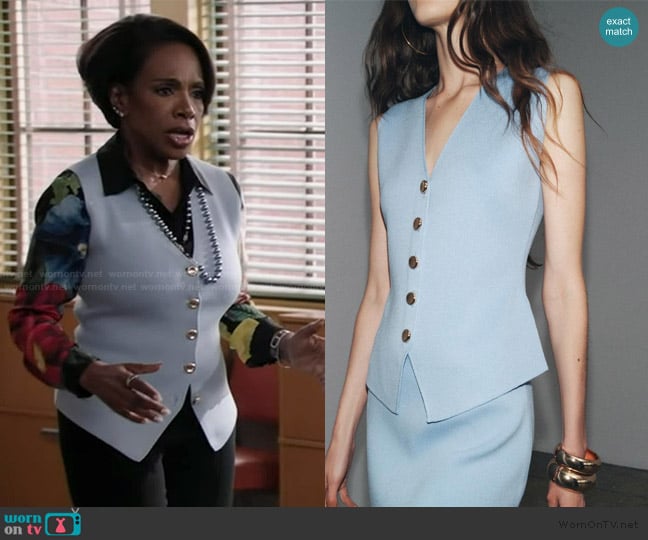 Zara Smooth Knit Vest worn by Barbara Howard (Sheryl Lee Ralph) on Abbott Elementary