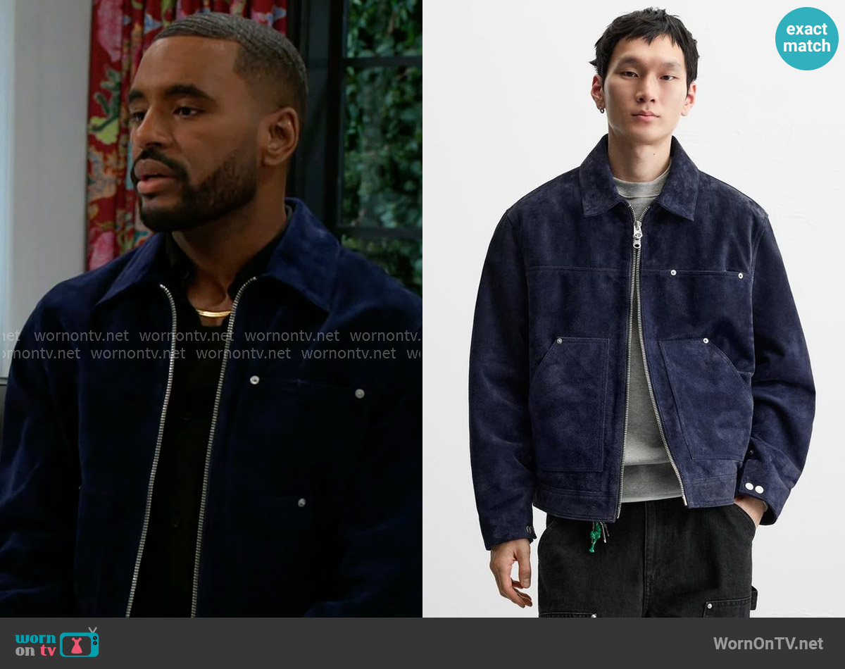 Zara Split Suede Leather Jacket worn by Andre Richardson (Sean Freeman) on Beyond the Gates