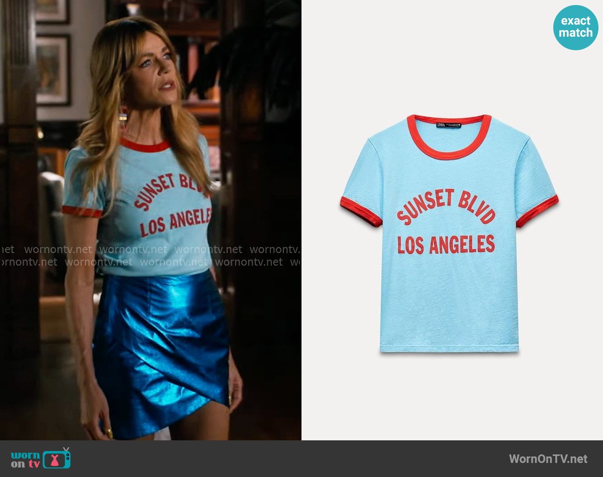 Zara Varsity Flame T-shirt worn by Morgan Gillory (Kaitlin Olson) on High Potential