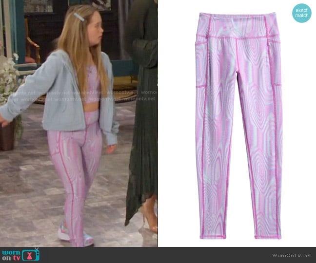 Zella Girl Kids' Favorite High Waist Pocket Leggings worn by Felicity Greene (Kennedy Garcia) on Days of our Lives