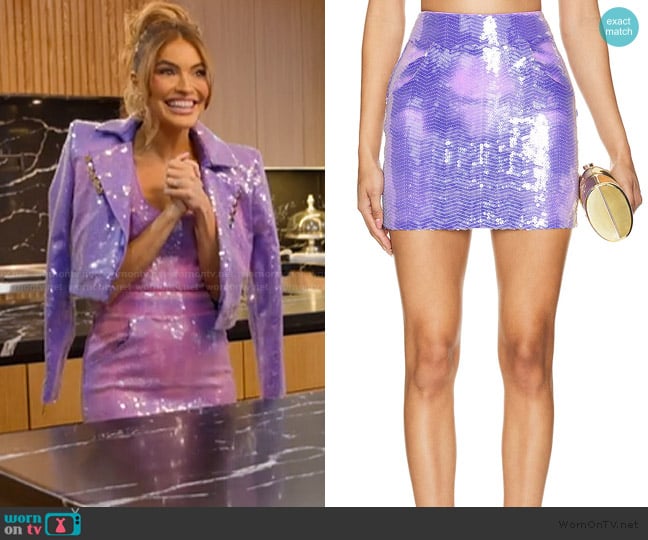 Zhivago Heated Activated That Old Houdini Magic Mini Skirt worn by Chrishell Stause on Selling Sunset
