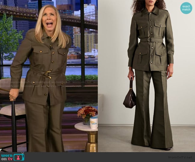 Zimmermann Rebellion belted wool and silk-blend jacket worn by Leanne Morgan on Live with Kelly and Mark