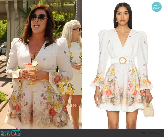 Zimmermann Tranquility Mini Dress worn by Emily Simpson on The Real Housewives of Orange County