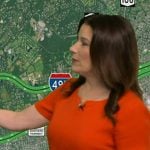 Heather’s red dress with gold zipper pocket on Good Morning America