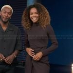 Zuri’s long sleeve drape dress on Access Hollywood