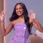 Imani Ellis’s purple double breasted vest on The Jennifer Hudson Show