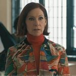 Elsbeth’s abstract print zip jacket on Elsbeth