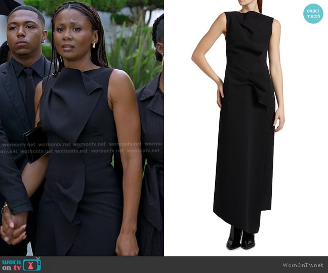 Acler Normanhill Sculpted Maxi-Dress worn by Jax Stewart (Emayatzy Corinealdi) on Reasonable Doubt