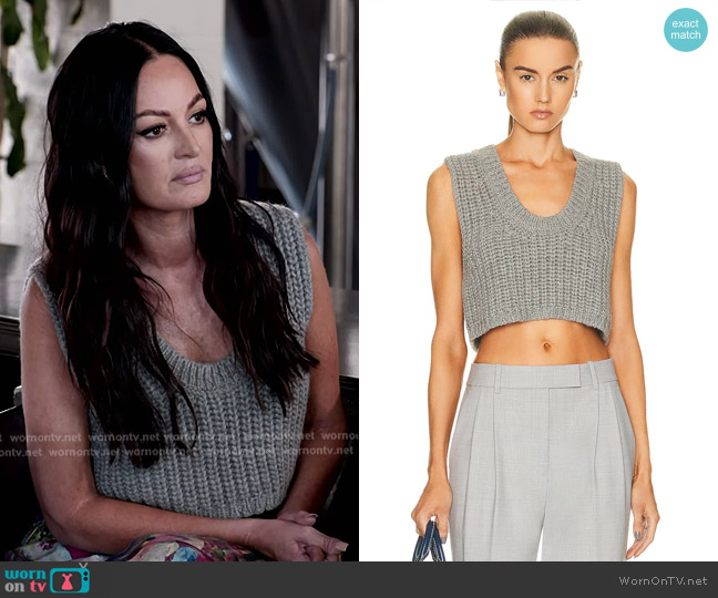 Acne Studios Knit Crop Tank Top worn by Lisa Barlow on The Real Housewives of Salt Lake City