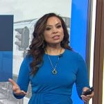 Adelle’s blue draped dress on Today