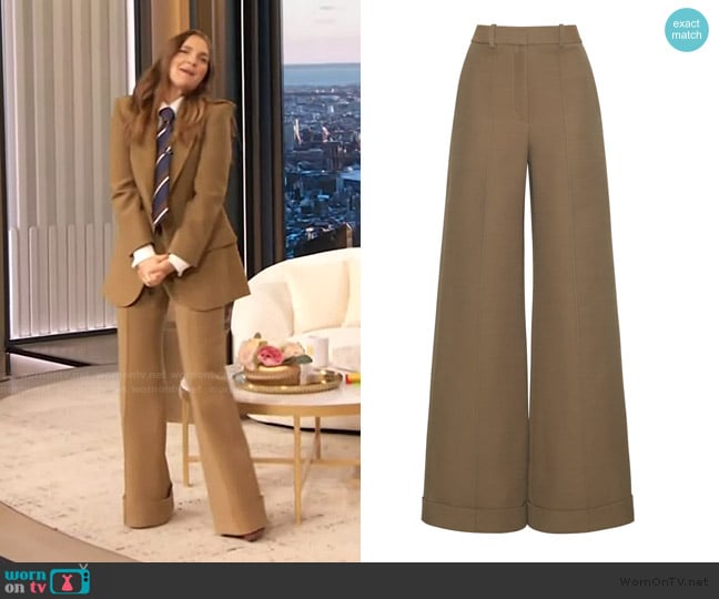 Adam Lippes Deeda Pants worn by Drew Barrymore on The Drew Barrymore Show