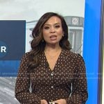 Adelle’s brown printed shirtdress on Today