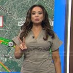 Adelle's beige short sleeve shirtdress on Today