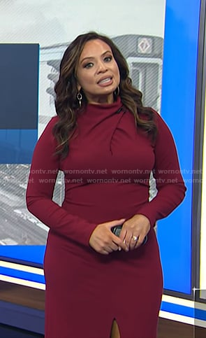 Adelle's red mock neck dress on Today